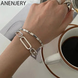 Adjustable Thai Silver Rectangle Bracelet for Men Women