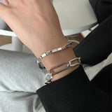 Adjustable Thai Silver Rectangle Bracelet for Men Women