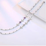 Silver Zircon Lucky Leaves Bracelet For Women Valentines Gift