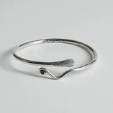 XIYANIKE Silver Hot Peacock Feather Bracelet Distressed Pattern Gift Couple
