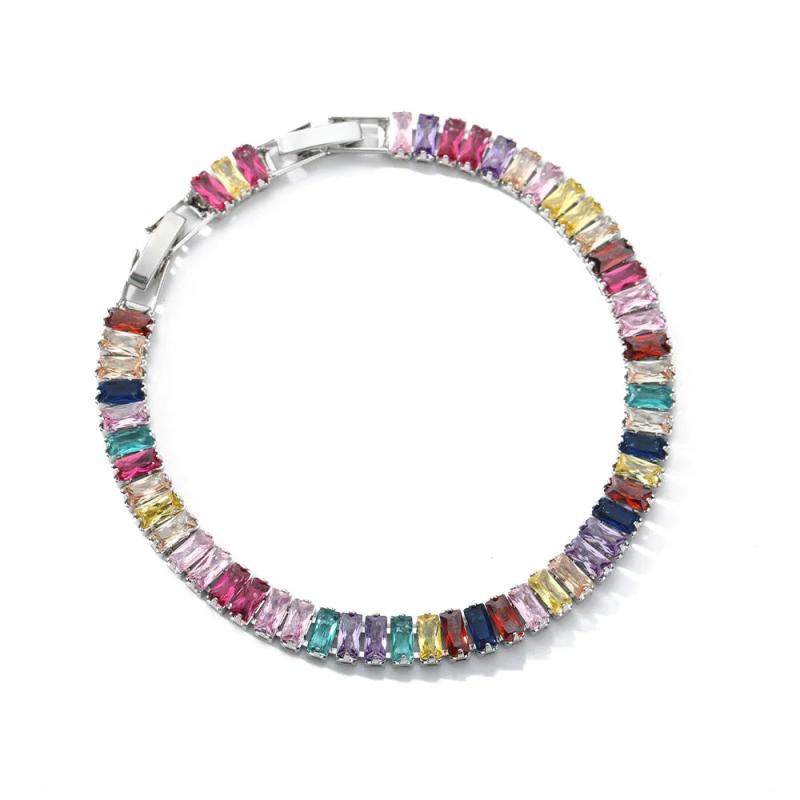 Boho Rainbow Zircon Tennis Bracelet Wedding Christmas Gift