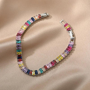 Boho Rainbow Zircon Tennis Bracelet Wedding Christmas Gift