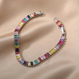 Boho Rainbow Zircon Tennis Bracelet Wedding Christmas Gift