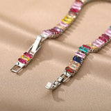 Boho Rainbow Zircon Tennis Bracelet Wedding Christmas Gift