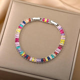 Boho Rainbow Zircon Tennis Bracelet Wedding Christmas Gift