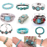 Turquoises Wrap Bracelet Southwestern Style Beaded Bracelets Tibetan Clasp