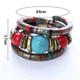 Turquoises Wrap Bracelet Southwestern Style Beaded Bracelets Tibetan Clasp