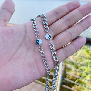 Stainless Steel YinYang Charm Couple Bracelets 2pcs/set