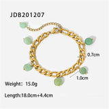 Bohemian Green Stone Tassel Pendant Chain Wrist Jewelry
