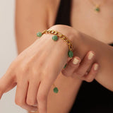 Bohemian Green Stone Tassel Pendant Chain Wrist Jewelry