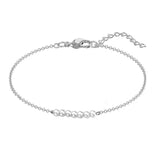 Women Stainless Steel Bracelet Simulated-Pearl Beaded Chain Charm Jewelry