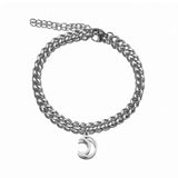 Sun Moon Couple Stainless Steel Bracelet Set Waterproof Jewelry