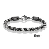 Vintage Twisted Rope Chain Bracelet Stainless Steel Punk Rock Biker Jewelry