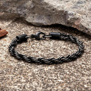 Vintage Twisted Rope Chain Bracelet Stainless Steel Punk Rock Biker Jewelry