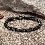 Vintage Twisted Rope Chain Bracelet Stainless Steel Punk Rock Biker Jewelry