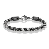 Vintage Twisted Rope Chain Bracelet Stainless Steel Punk Rock Biker Jewelry