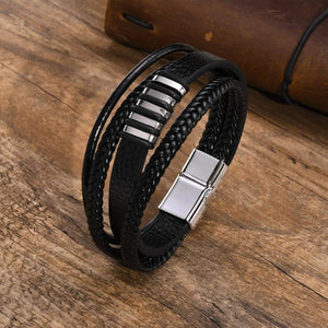 Men's Braided Leather Bracelet, Gents Wristband Bangle