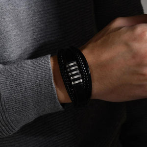 Men's Braided Leather Bracelet, Gents Wristband Bangle