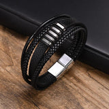 Men's Braided Leather Bracelet, Gents Wristband Bangle