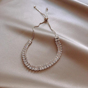 Geometric Zircon Bracelet Rose Crystal Chain Jewelry