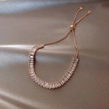 Geometric Zircon Bracelet Rose Crystal Chain Jewelry