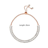 Geometric Zircon Bracelet Rose Crystal Chain Jewelry