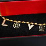 Stainless Steel Bracelet with LOVE Pendants