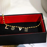 Stainless Steel Bracelet with LOVE Pendants
