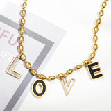 Stainless Steel Bracelet with LOVE Pendants