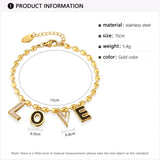 Stainless Steel Bracelet with LOVE Pendants