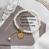 Chinese Style Lucky Letters Tag Pearl Bracelet High Female Wedding