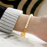 Chinese Style Lucky Letters Tag Pearl Bracelet High Female Wedding