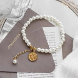 Chinese Style Lucky Letters Tag Pearl Bracelet High Female Wedding