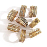 Geometric Metal Multilayer Leather Bracelet for Women