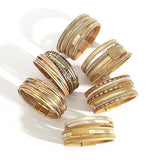 Geometric Metal Multilayer Leather Bracelet for Women