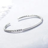 Silver Bead Bracelet Bangle for Women Wedding Anniversary Gift