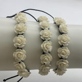 Cinnabar Red Rose Bracelet Hand-woven Jewelry