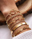Bohemian Cuban Thick Chain Bracelets for Women Lock Snake Link Charm Bracelets