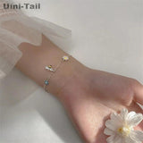 925 Silver Sweet Bee Flower Bracelet Hand Jewelry