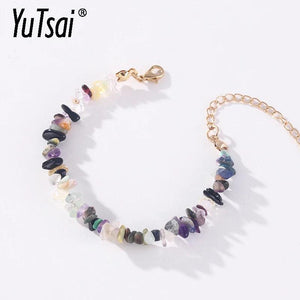 Summer Stone Gravel Bracelet Vintage Boho Women Jewelry YT661