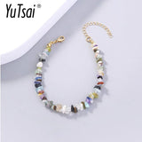 Summer Stone Gravel Bracelet Vintage Boho Women Jewelry YT661