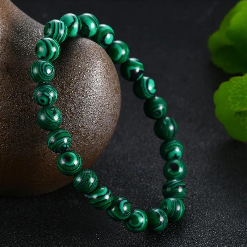 Pink Tiger Eye Buddha Bracelet Men Women Natural Stone Round Beads Elastic