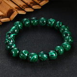 Pink Tiger Eye Buddha Bracelet Men Women Natural Stone Round Beads Elastic