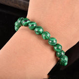 Pink Tiger Eye Buddha Bracelet Men Women Natural Stone Round Beads Elastic