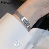 Silver Bracelets Weave Texture Chain Accessories Belt Buckle Party Jewelry