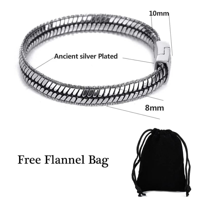Ancient Silver Buddha Bracelet High Bangles Punk Jewelry