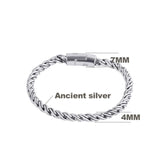 Ancient Silver Buddha Bracelet High Bangles Punk Jewelry