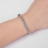 Ancient Silver Buddha Bracelet High Bangles Punk Jewelry