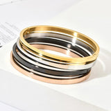 Boho Stainless Steel Cuff Bracelets Bangle Women Jewelry