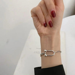 Vintage Horseshoe U-shaped Bracelet Silver Jewelry